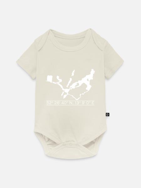 Wannsee | Koordinaten | Weiss II - Baby Premium Kurzarmbody - Naturweiß