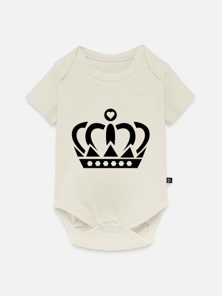 crown heart - Baby Premium Kurzarmbody - Naturweiß