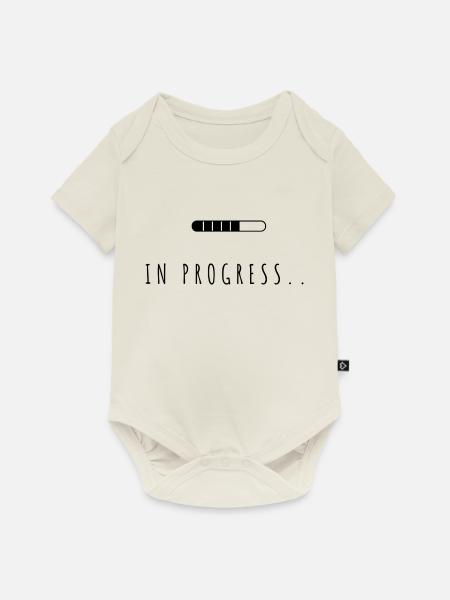 In progress - Baby Premium Kurzarmbody - Naturweiß