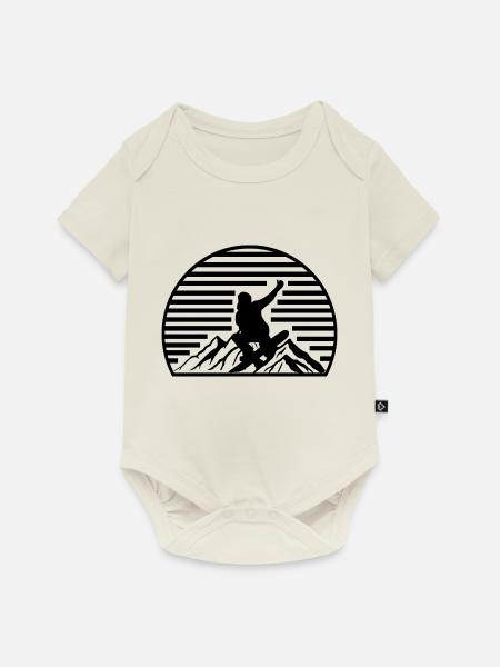 Snowboard Snowboarder - Baby Premium Kurzarmbody - Naturweiß