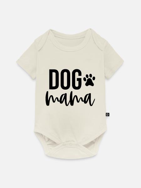 Hund Mama - Baby Premium Kurzarmbody - Naturweiß