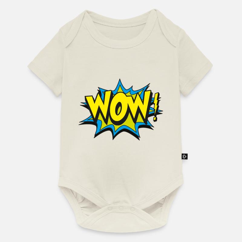 pleurage - Body à manches courtes Premium Bébé - blanc cassé