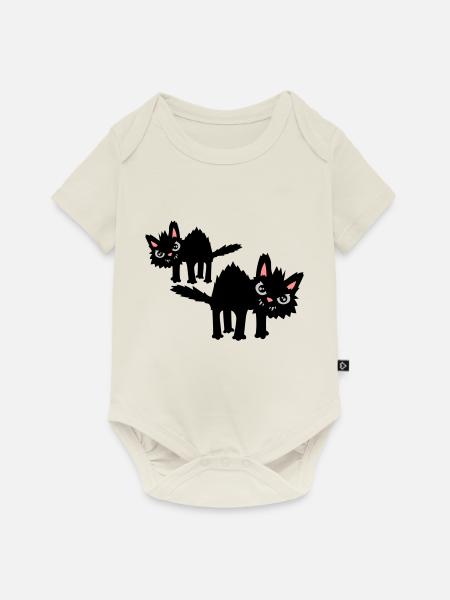Team lustige Katzen - Baby Premium Kurzarmbody - Naturweiß