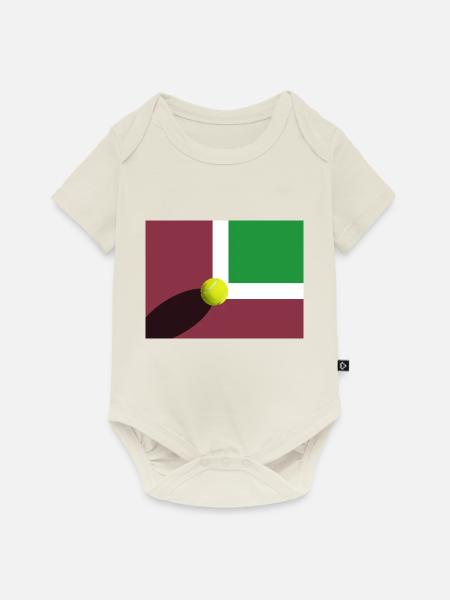 Tennisplatz mit Ball - Baby Premium Kurzarmbody - Naturweiß