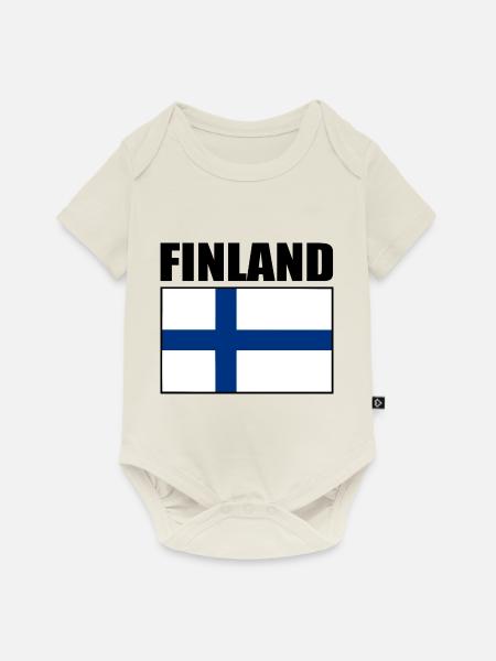 Finnland - Baby Premium Kurzarmbody - Naturweiß
