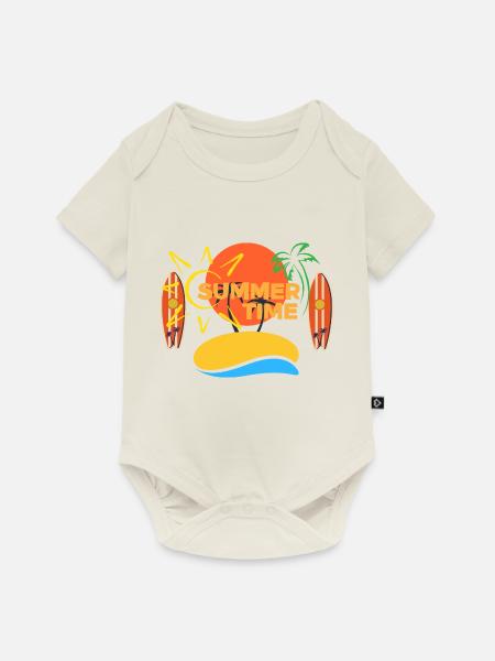 SOMMERZEIT - Baby Premium Kurzarmbody - Naturweiß