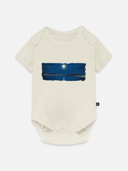 Sorrent bei Nacht - Baby Premium Kurzarmbody - Naturweiß