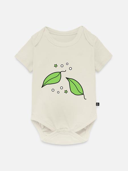 Blattwerk - Baby Premium Kurzarmbody - Naturweiß
