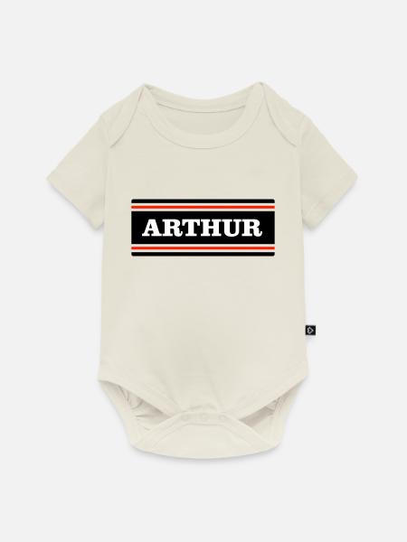 ARTHUR - Baby Premium Kurzarmbody - Naturweiß