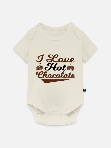 I love Hot Chocolate - Baby Premium Kurzarmbody - Naturweiß