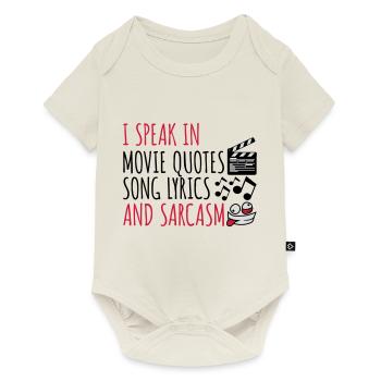 speak lyrics and sarcasm - Baby Premium short-sleeve bodysuit - off white - Front