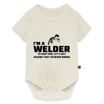 Welding Welder Metal Construction Ironworker - Baby Premium short-sleeve bodysuit - off white - Front