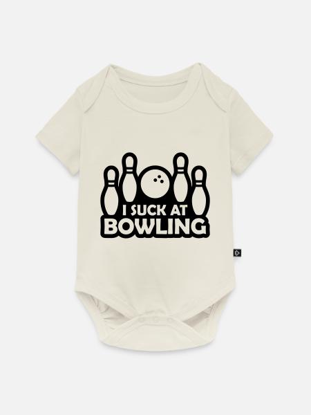 I suck at bowling - Baby Premium Kurzarmbody - Naturweiß
