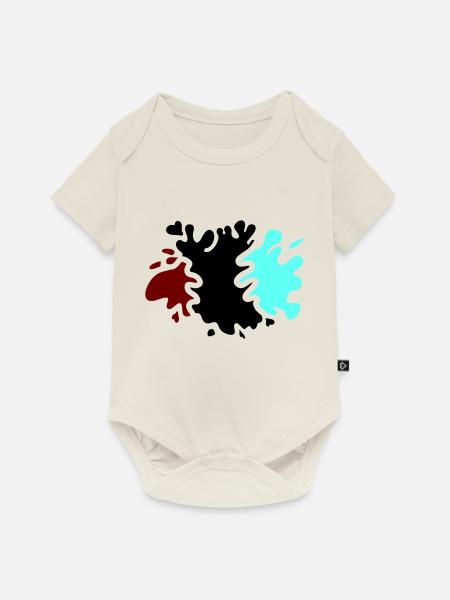 Farbklecks - Baby Premium Kurzarmbody - Naturweiß