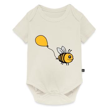 Glückliche Luftballon Biene Comic - Baby Premium Kurzarmbody - Naturweiß - Vorne