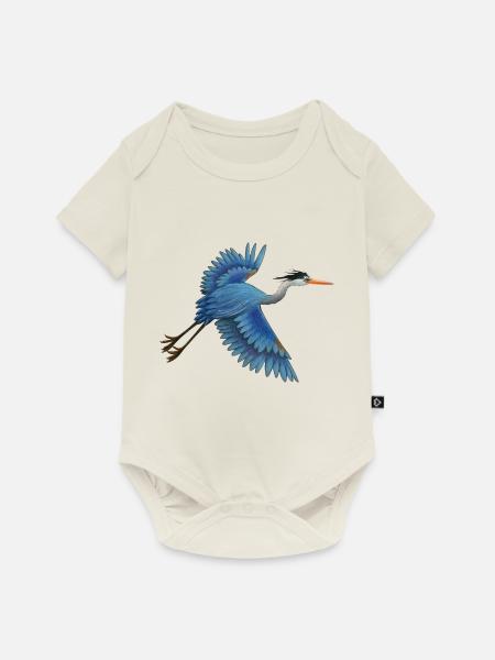 Blaureiher - Baby Premium Kurzarmbody - Naturweiß