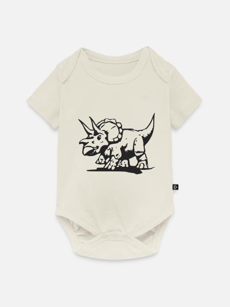 Triceratops - Baby Premium Kurzarmbody - Naturweiß