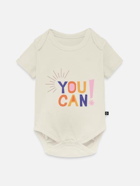 You Can! - Baby Premium Kurzarmbody - Naturweiß