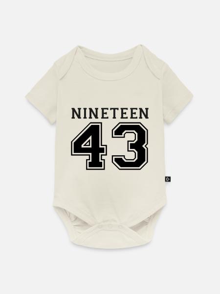 1943 - Baby Premium Kurzarmbody - Naturweiß