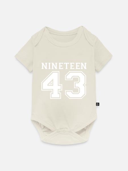 1943 - Baby Premium Kurzarmbody - Naturweiß