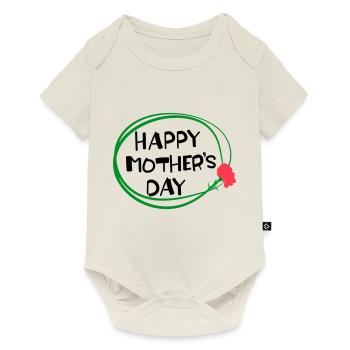 Happy Mother's Day lettering 3 - Baby Premium short-sleeve bodysuit - off white - Front