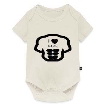 Cooles „I Love Dads“ Design für sie und ihn - Baby Premium Kurzarmbody - Naturweiß - Vorne