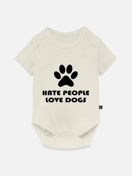 Dog Hund - Baby Premium Kurzarmbody - Naturweiß