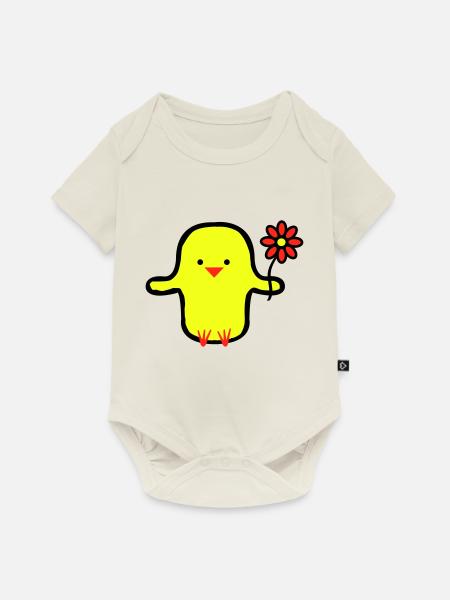 cute bird - Baby Premium Kurzarmbody - Naturweiß
