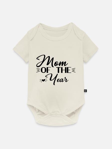 Mom Of The Year - Baby Premium Kurzarmbody - Naturweiß