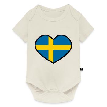 Schwedisches Herz - Baby Premium Kurzarmbody - Naturweiß - Vorne