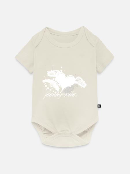 Farbklecks Couture Script - Baby Premium Kurzarmbody - Naturweiß