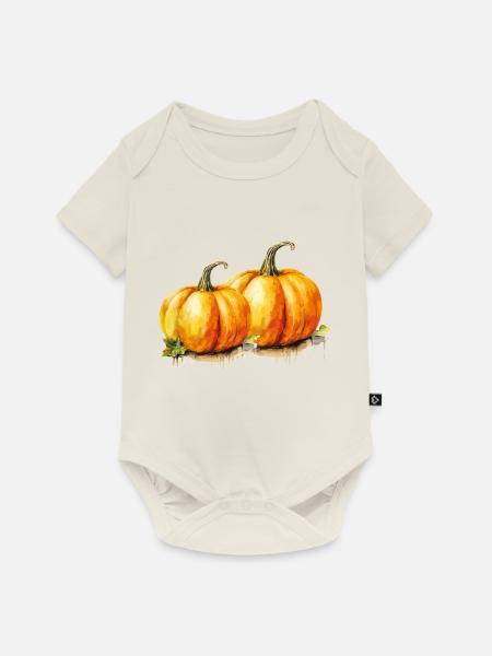 Kürbisse - Baby Premium Kurzarmbody - Naturweiß