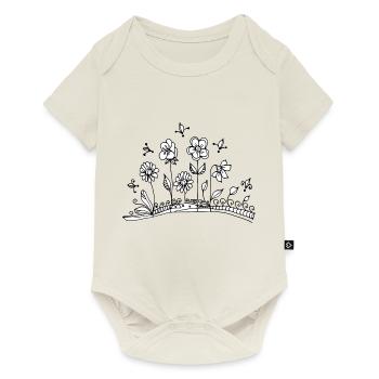 Fleur - Body à manches courtes Premium Bébé - blanc cassé - Devant