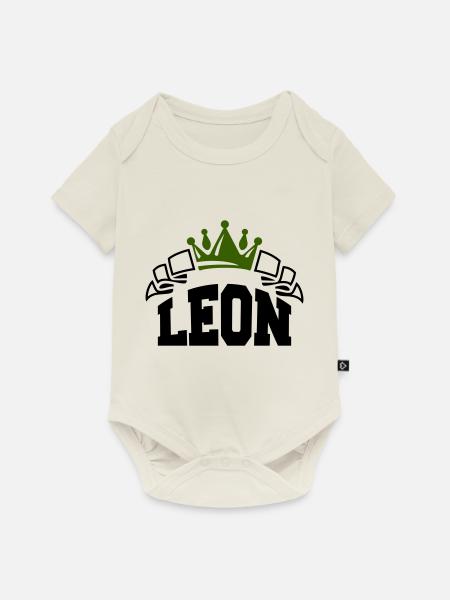 leon - Baby Premium Kurzarmbody - Naturweiß