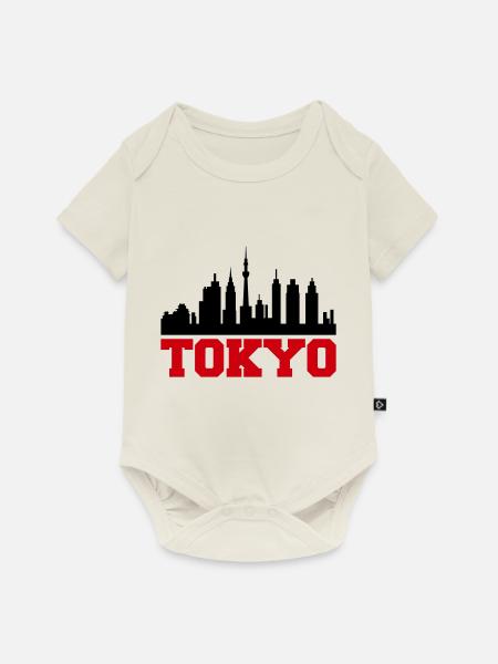 tokyo skyline - Baby Premium Kurzarmbody - Naturweiß