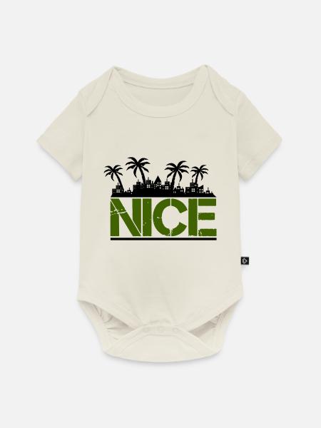 nice - Baby Premium Kurzarmbody - Naturweiß