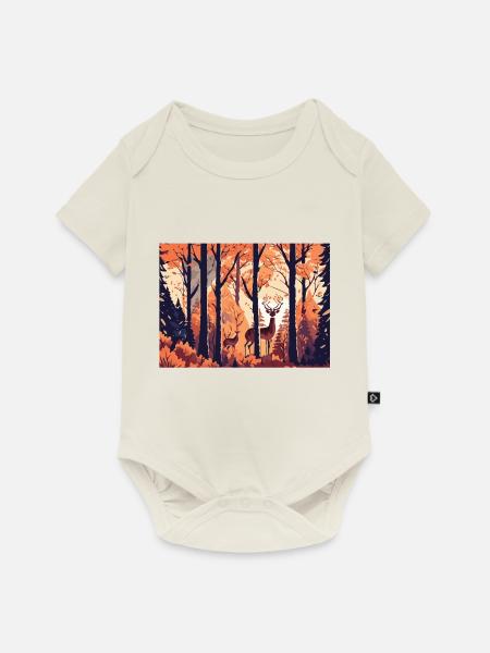 Herbstlandschaft (Herbstkollektion #10) - Baby Premium Kurzarmbody - Naturweiß