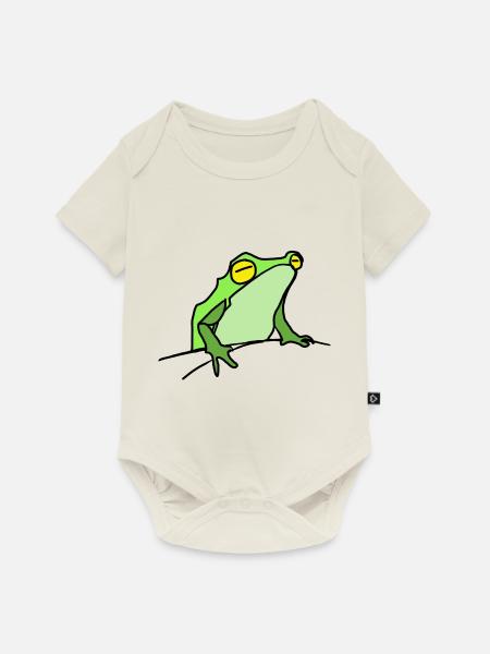 Frosch - Baby Premium Kurzarmbody - Naturweiß