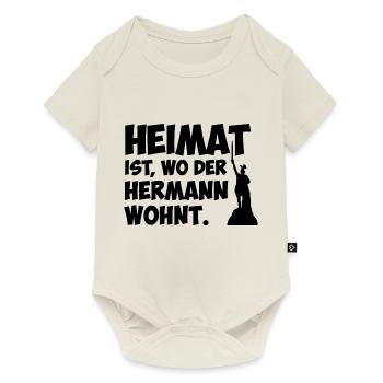Heimat ist, wo der Hermann wohnt. - Baby Premium Kurzarmbody - Naturweiß - Vorne