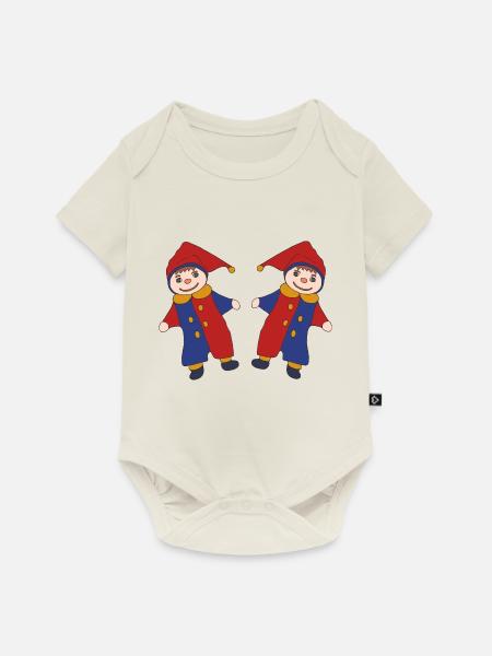 kasper doppelt - Baby Premium Kurzarmbody - Naturweiß