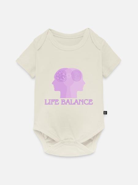 Life balance - Baby Premium Kurzarmbody - Naturweiß