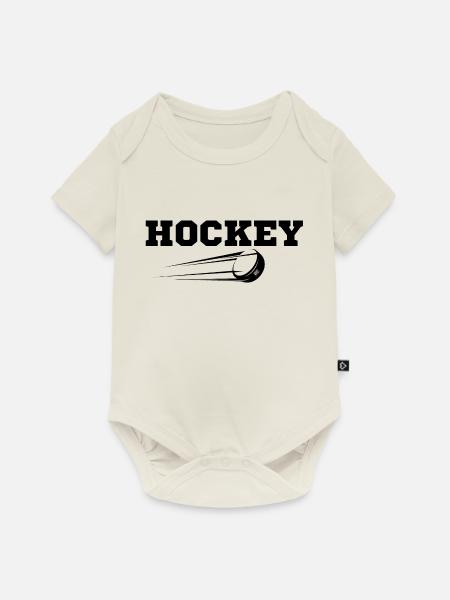 Hockey originelle Geschenkidee - Baby Premium Kurzarmbody - Naturweiß