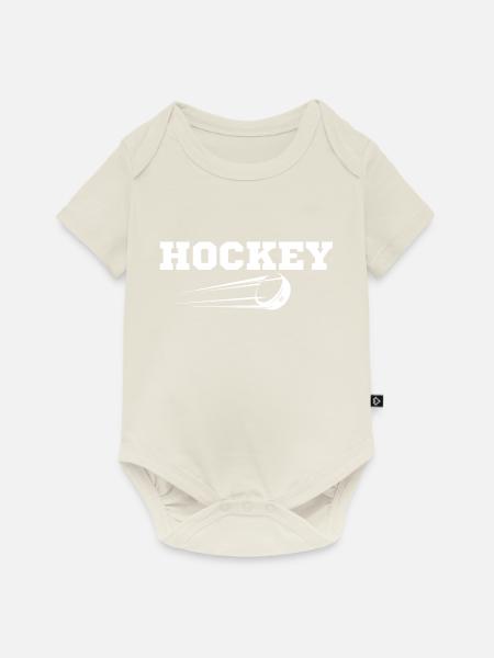 Hockey originelle Geschenkidee - Baby Premium Kurzarmbody - Naturweiß