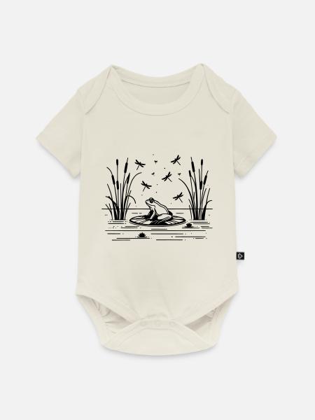Frosch - Baby Premium Kurzarmbody - Naturweiß