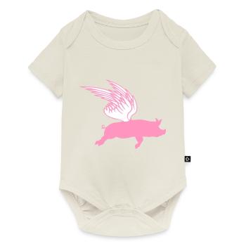 When Flying Wings Flying Pigs Can Fly - Baby Premium short-sleeve bodysuit - off white - Front
