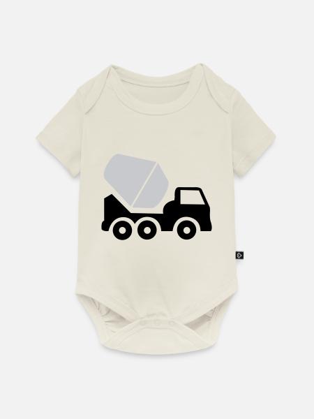 bauarbeit bagger fahrzeug - Baby Premium Kurzarmbody - Naturweiß