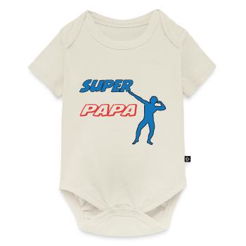 PAPA - Body à manches courtes Premium Bébé - blanc cassé - Devant