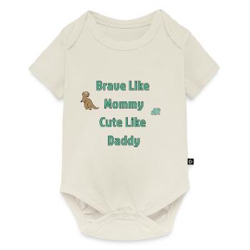 Courageux comme maman - Body à manches courtes Premium Bébé - blanc cassé - Devant
