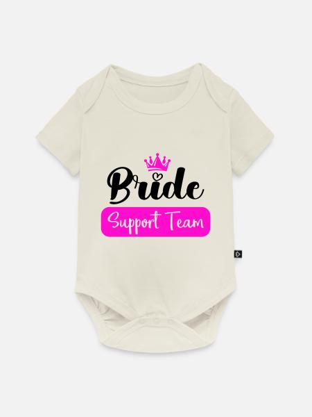 bride support team - Baby Premium Kurzarmbody - Naturweiß
