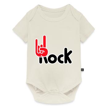 Heavy Metal Hard Rock Music Horns Hand Gesture Logo - Baby Premium short-sleeve bodysuit - off white - Front